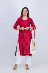 CHANDERI MUKAISH LONG KURTA
