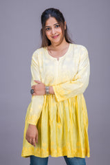 SHORT TOP FLOCK STYLE OMBRE