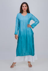 CHANDERI LONG KURTA (OMBRE)
