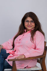 COTTONCHIKANKARI COLLAR SHIRT (FULL SLEEVES)