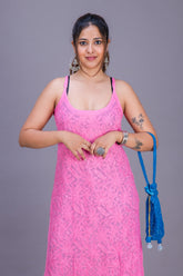 GEORGETTE PINK KURTA LONG