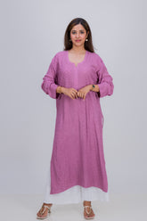 CREPE GEORGETTE LOND KURTA (MUKAISH)