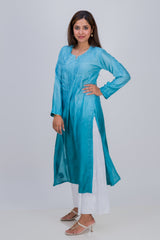 CHANDERI LONG KURTA (OMBRE)