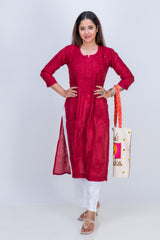 CHANDERI MUKAISH LONG KURTA
