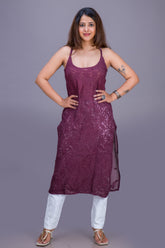 GEORGETTE NOODLE STRAP HEAVY WORK