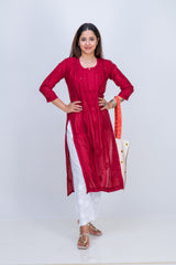 CHANDERI MUKAISH LONG KURTA