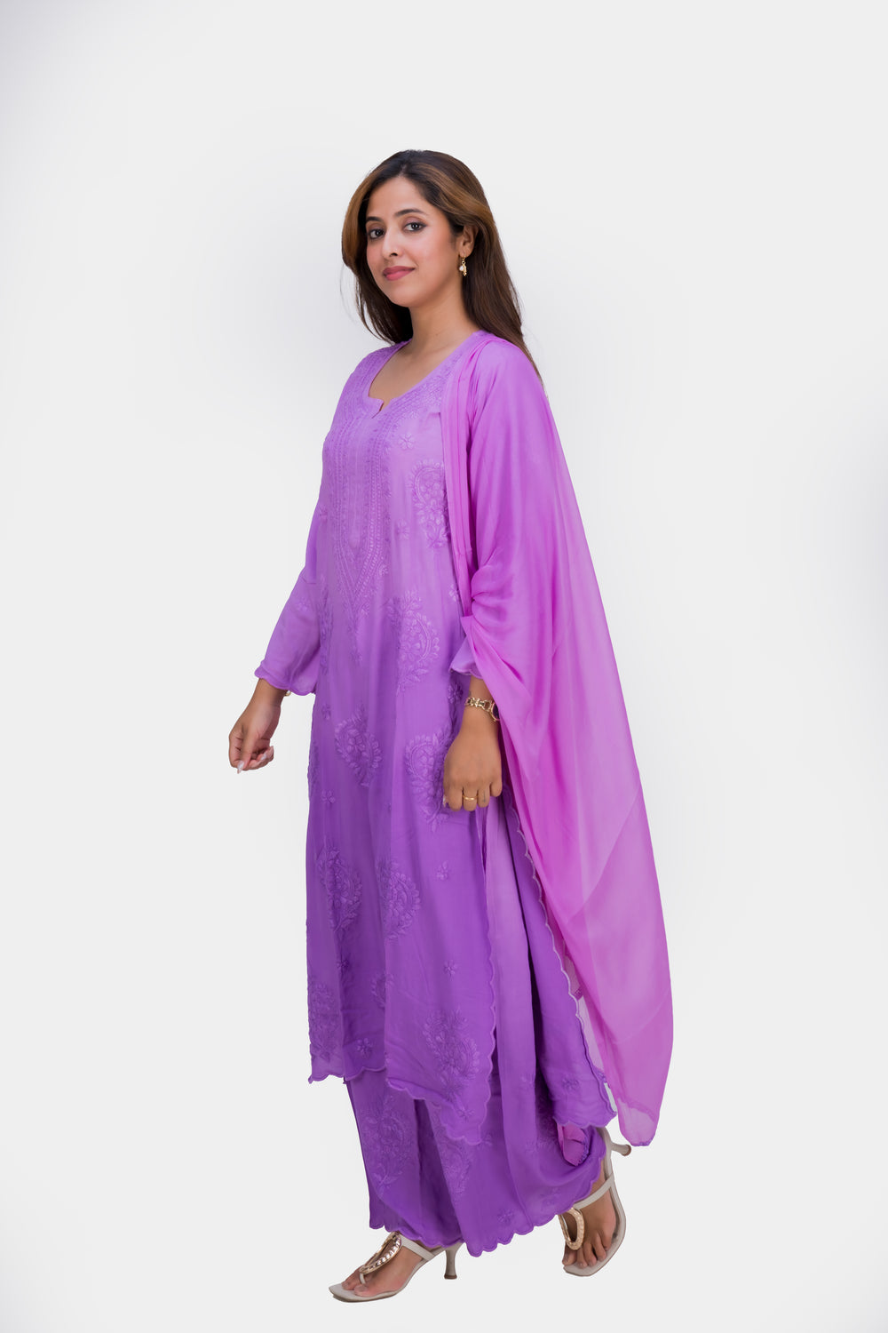 REYON KURTA SET (WITH DUPATTA OMBRE)