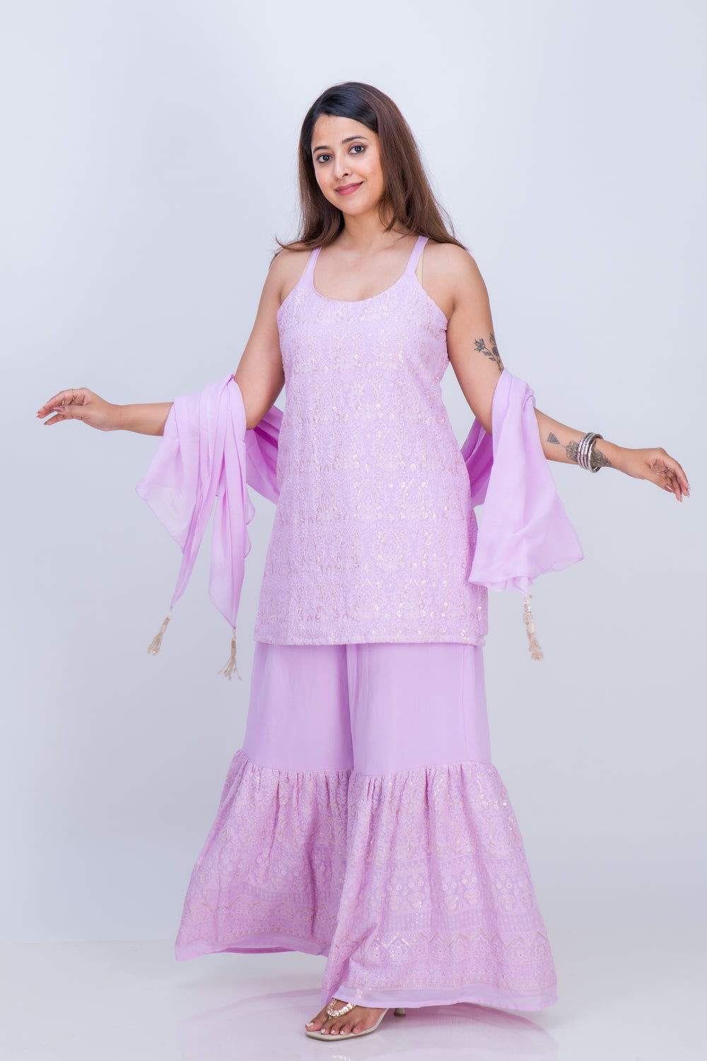 HEAVY SHARARA NOODLE STRAP SET