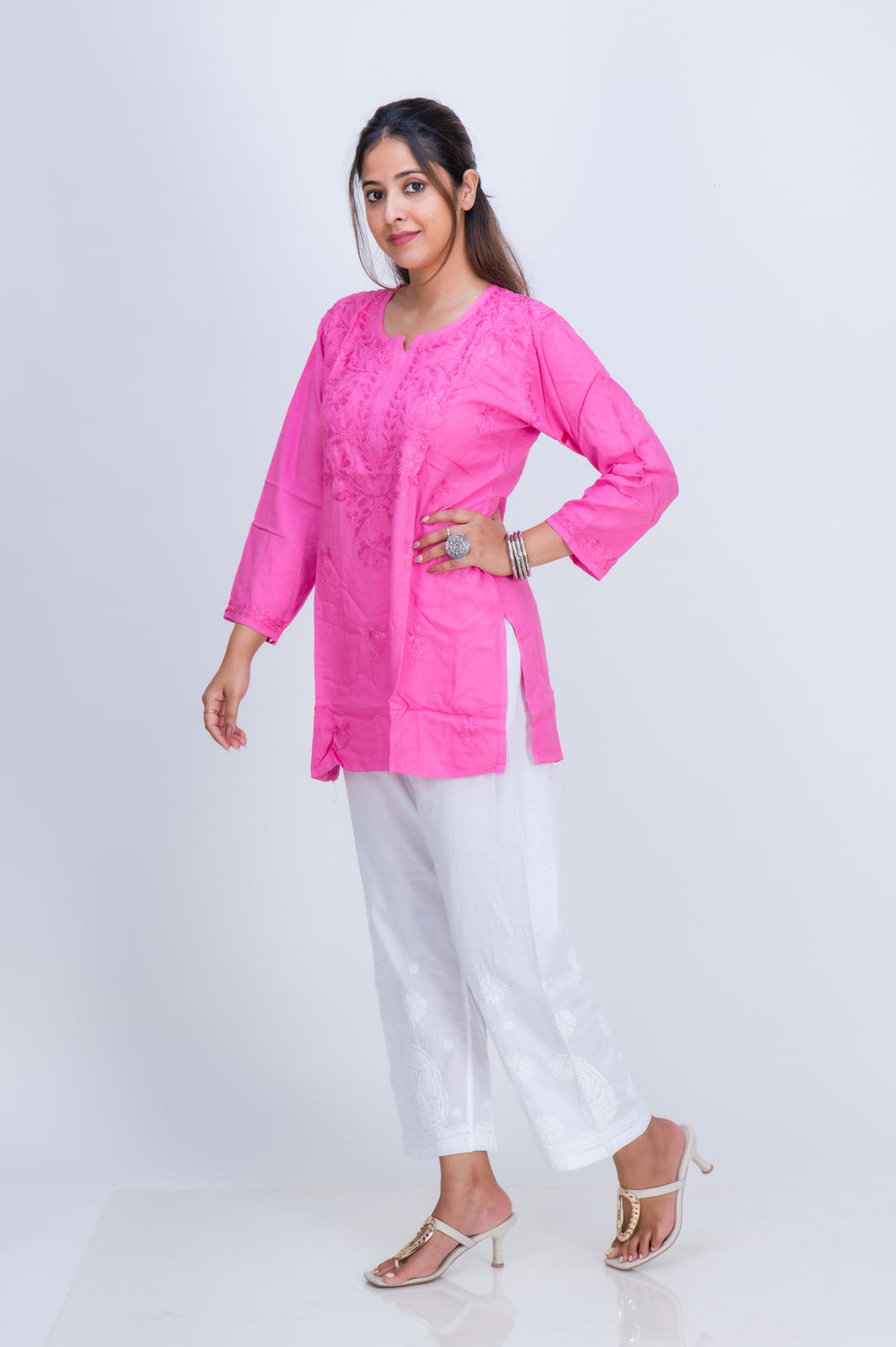 CHANDERI MUKAISH LONG KURTA
