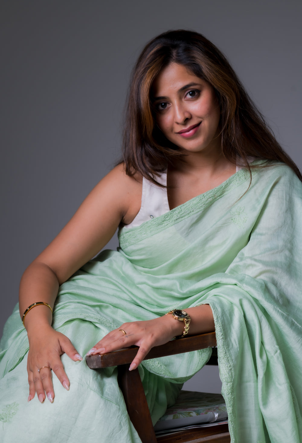 MUL CHANDERI SAREE (SAME THREAD)