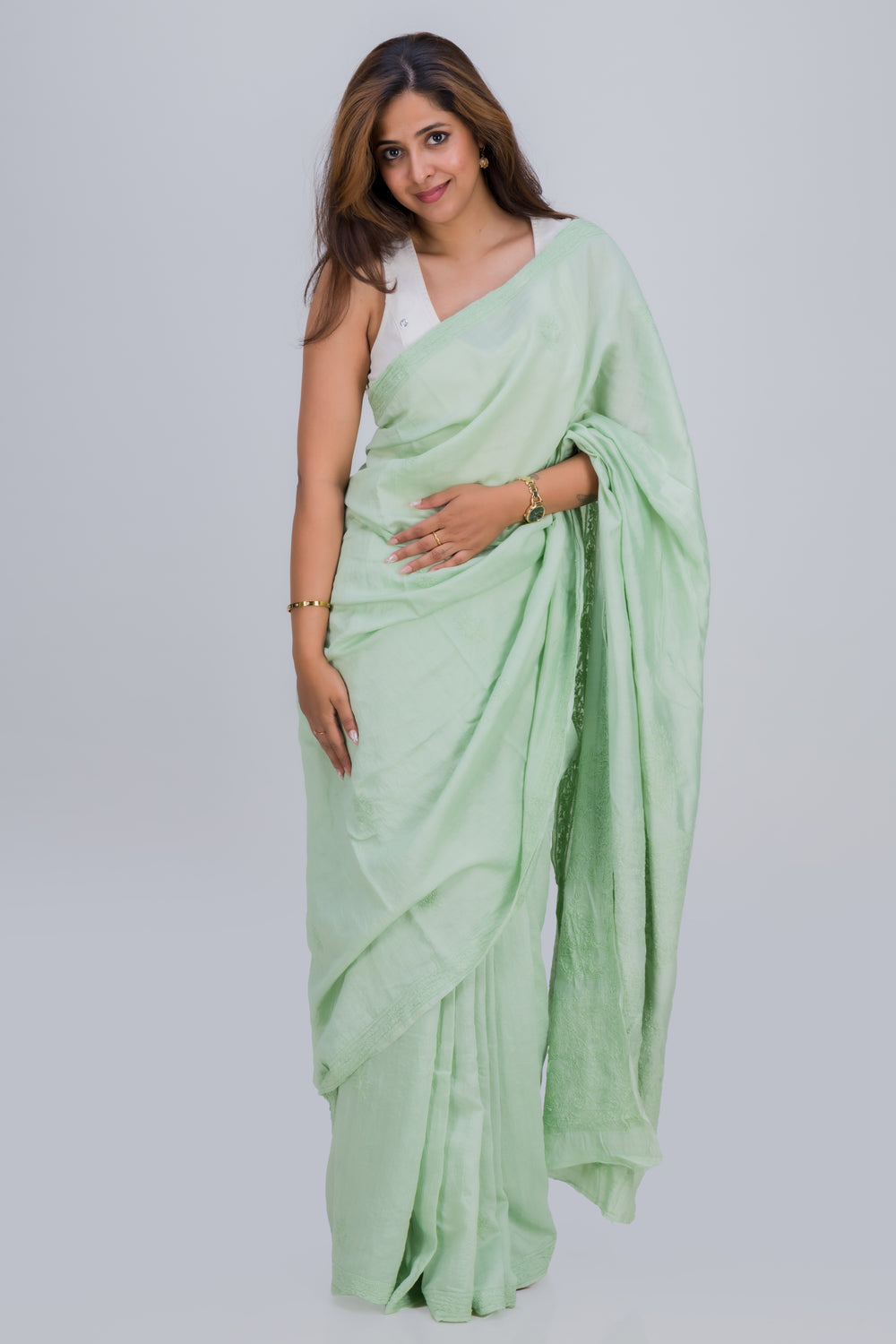 MUL CHANDERI SAREE (SAME THREAD)