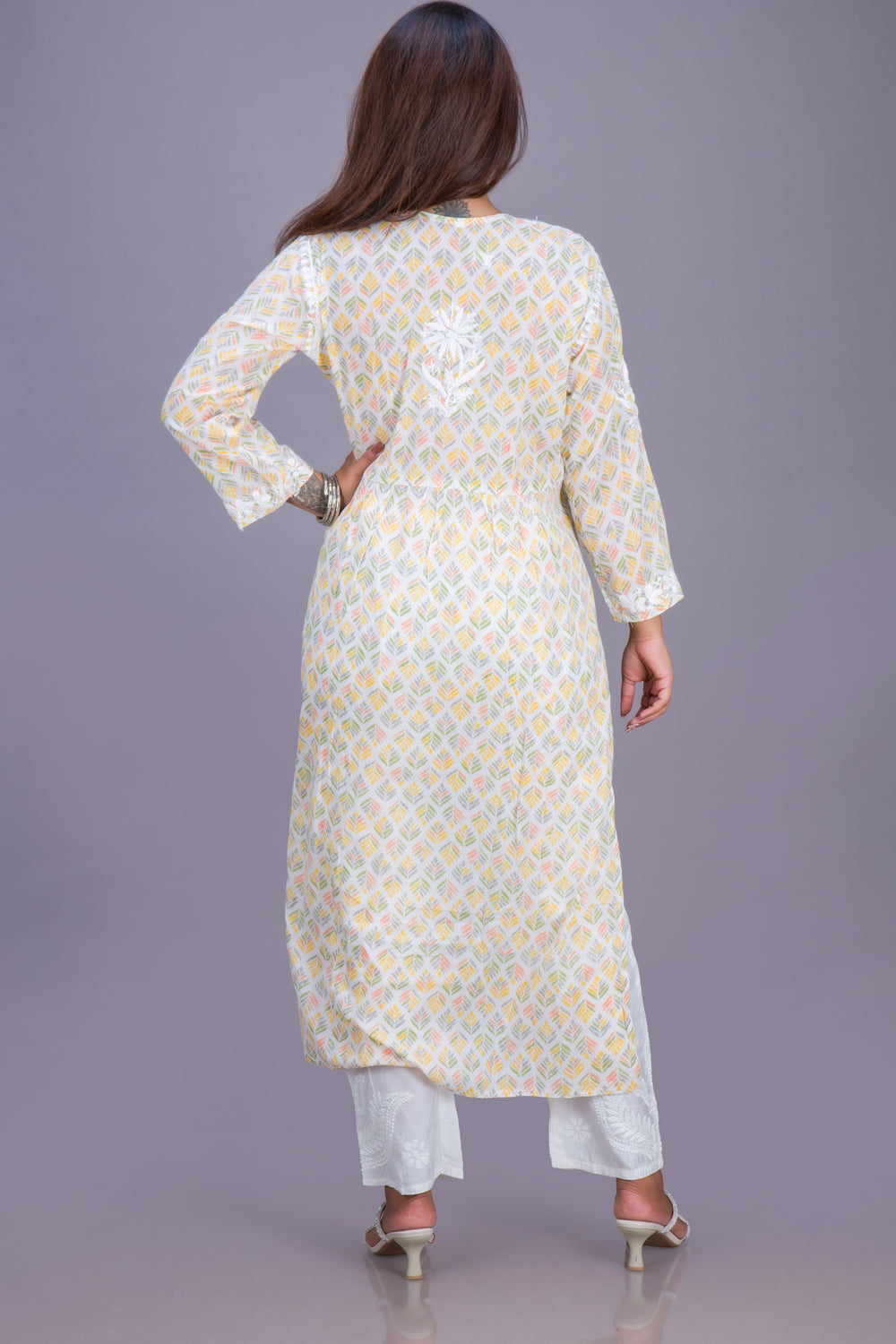 PRINTED LONG GATHERED