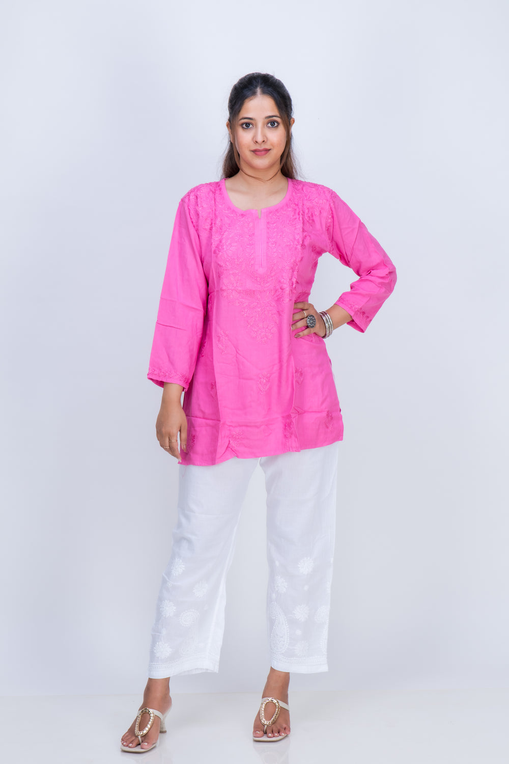 CHANDERI MUKAISH LONG KURTA