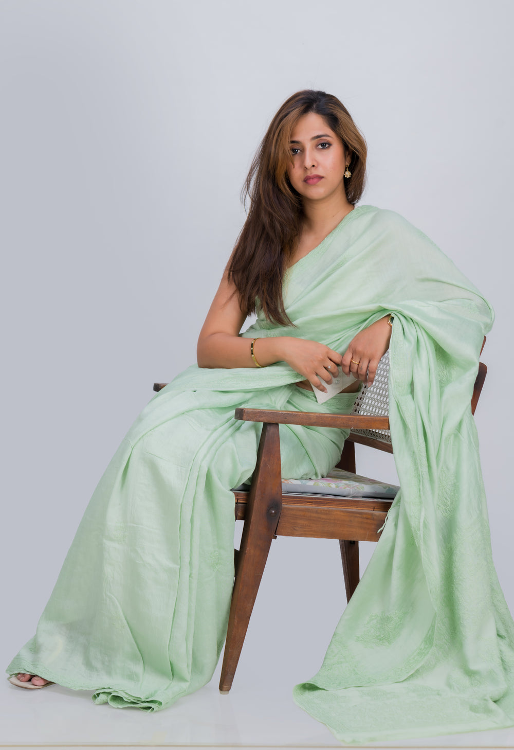 MUL CHANDERI SAREE (SAME THREAD)
