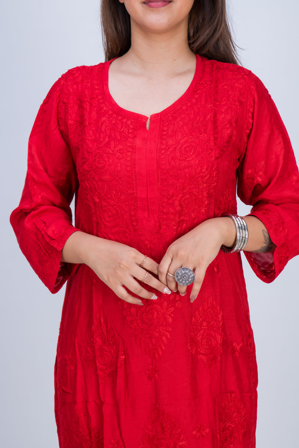MUSLIN KURTA SET (SAME THREAD)