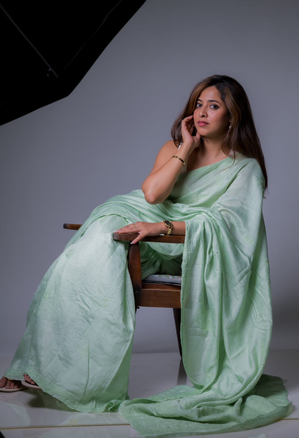 MUL CHANDERI SAREE (SAME THREAD)