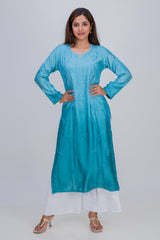 CHANDERI LONG KURTA (OMBRE)