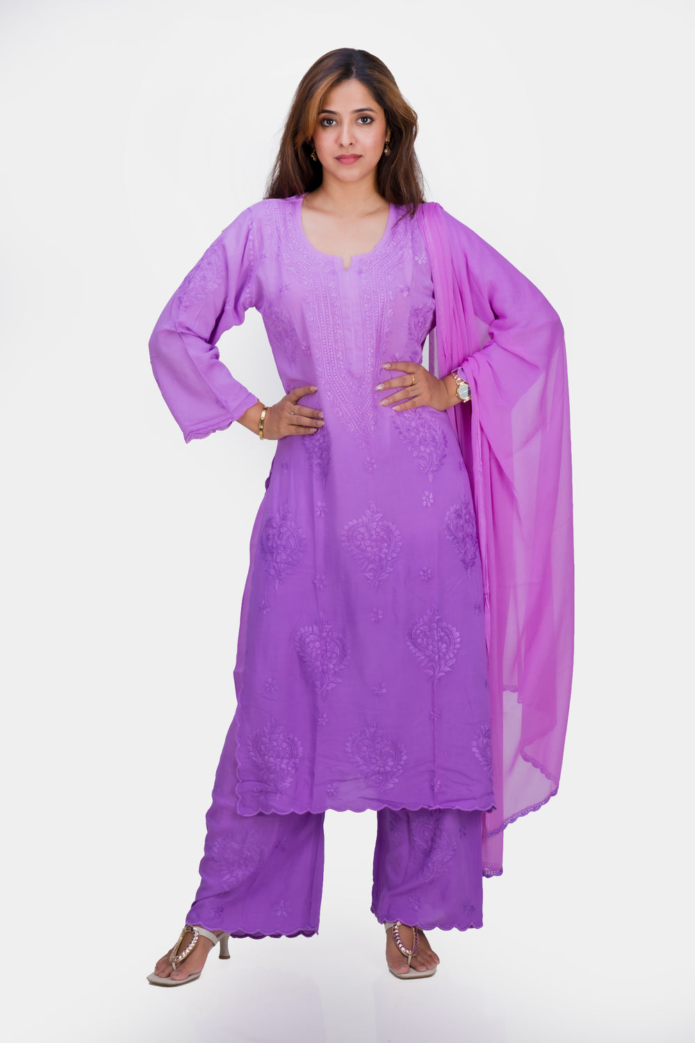 REYON KURTA SET (WITH DUPATTA OMBRE)
