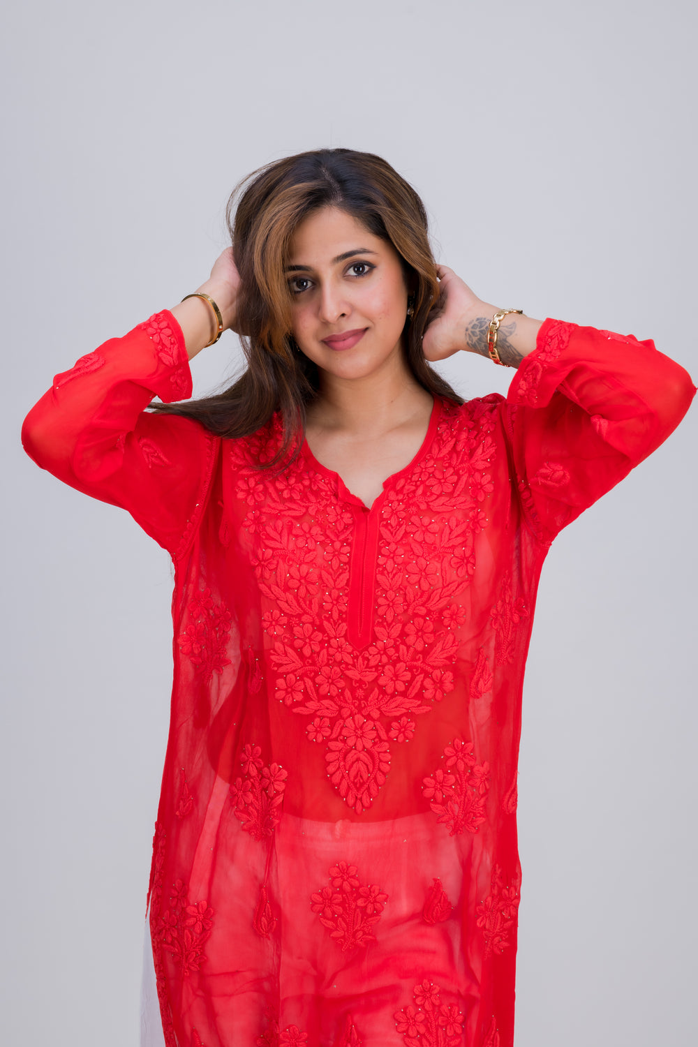 GEORGETTE LONG KURTA (MUKAISH)