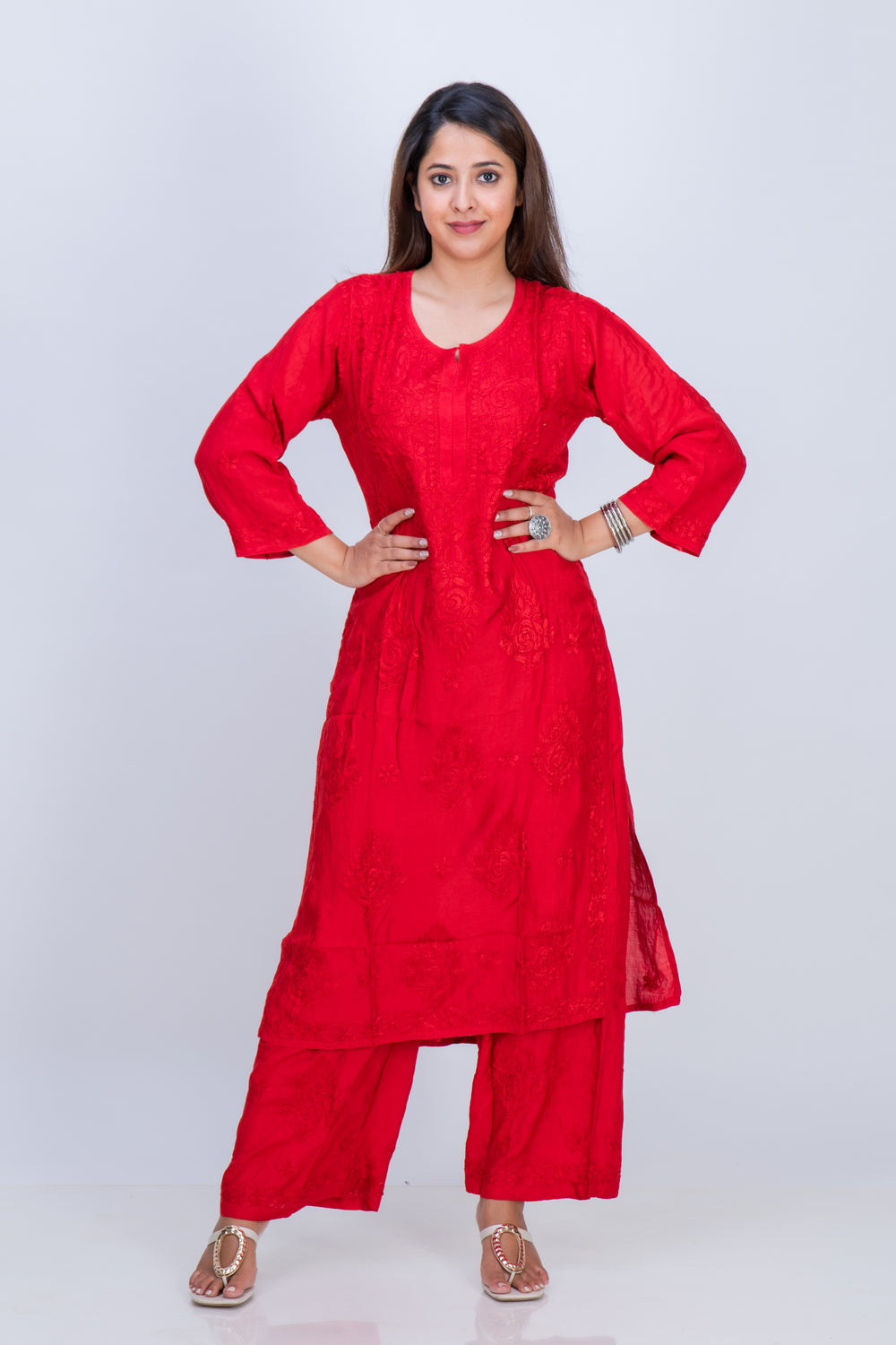 MUSLIN KURTA SET (SAME THREAD)