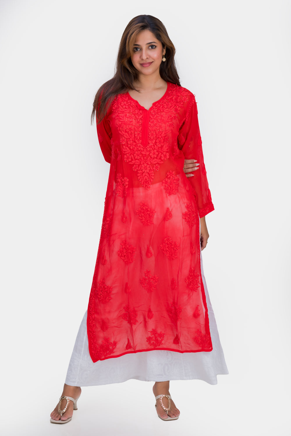 GEORGETTE LONG KURTA (MUKAISH)