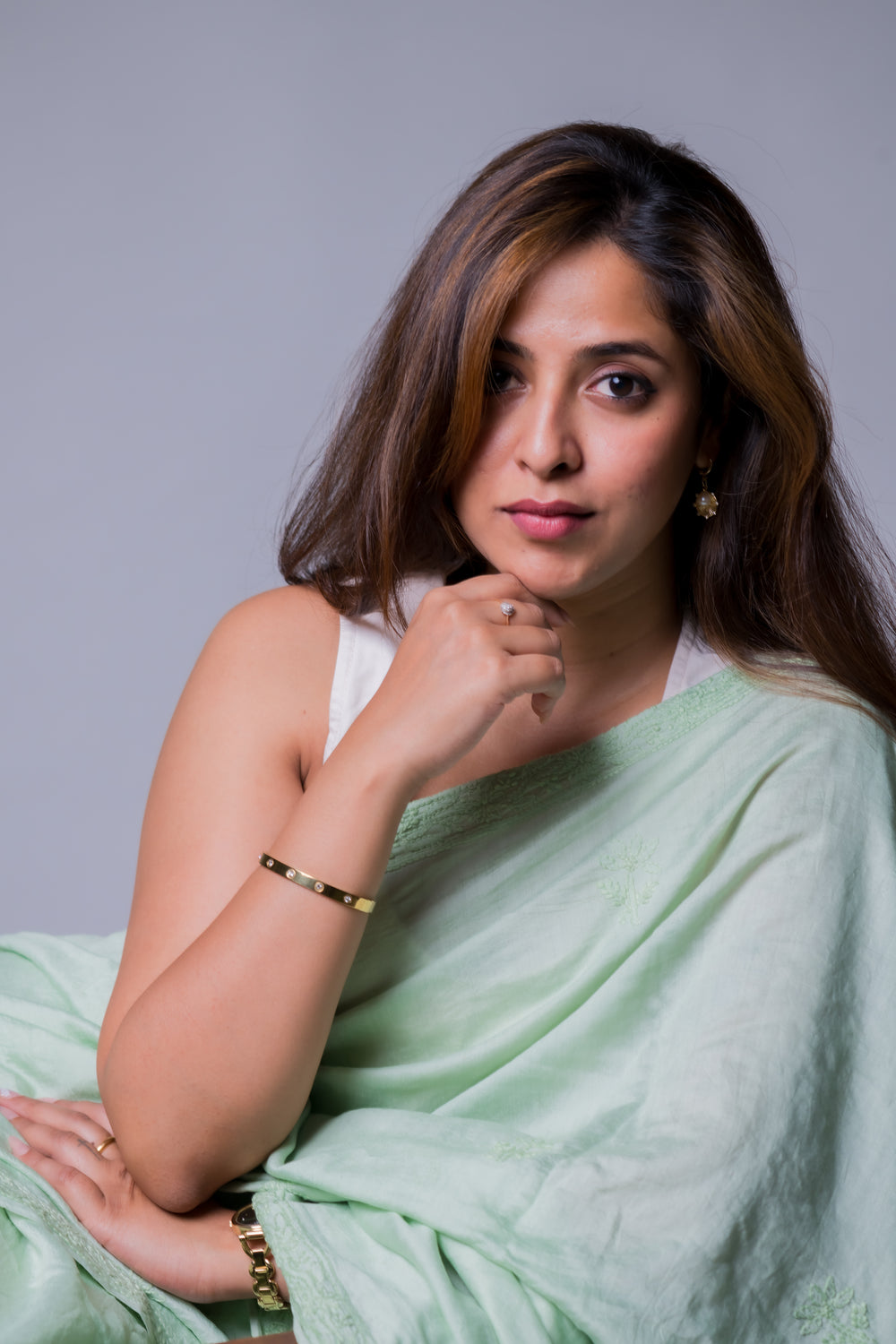MUL CHANDERI SAREE (SAME THREAD)