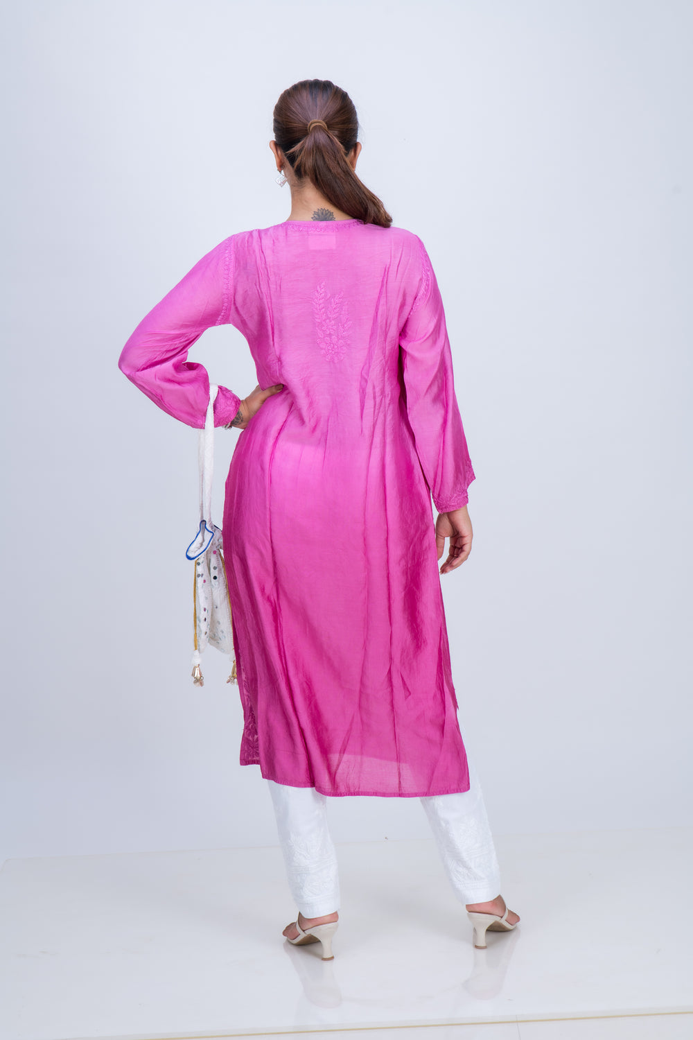 CHANDERI LONG KURTA OMBRE