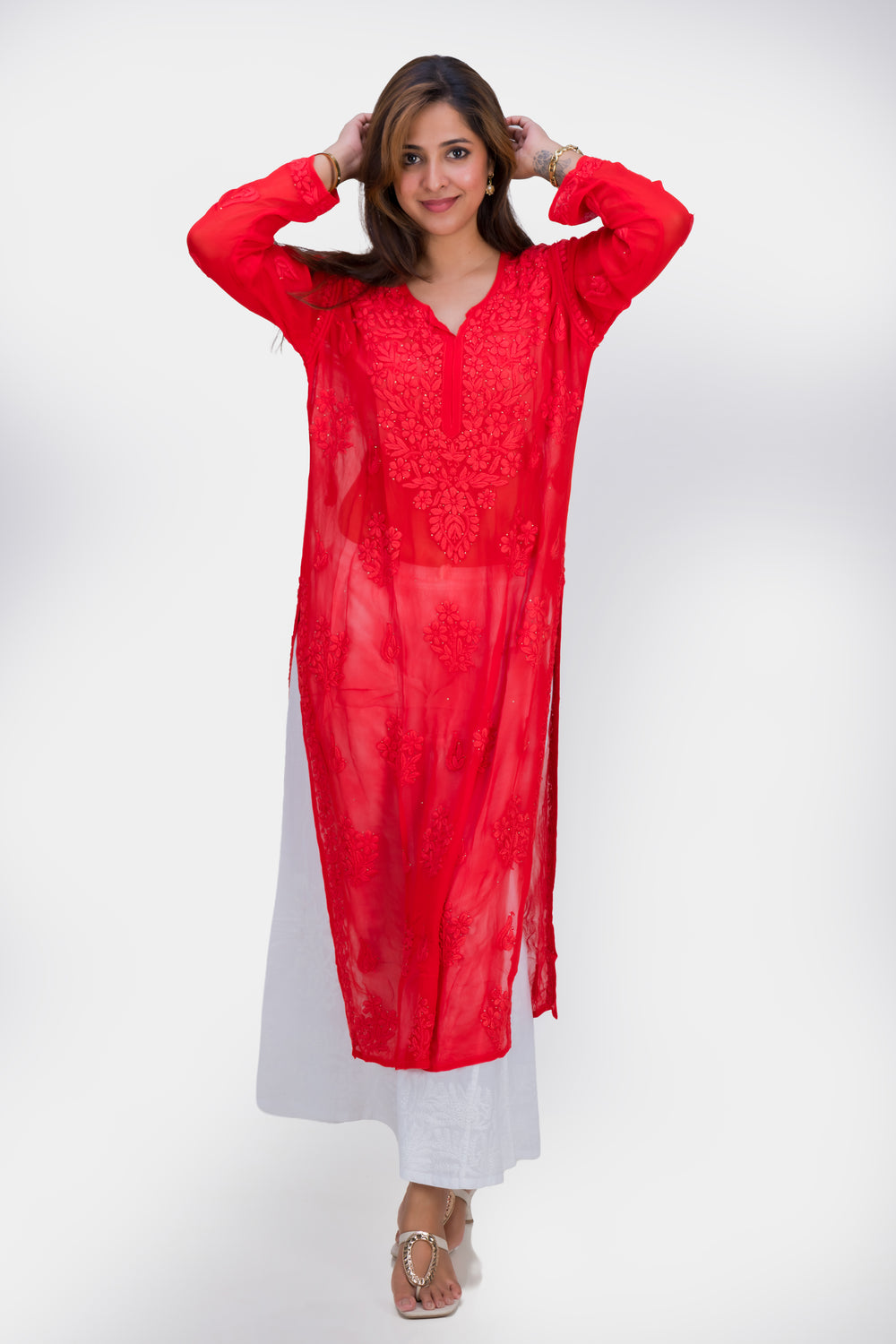 GEORGETTE LONG KURTA (MUKAISH)