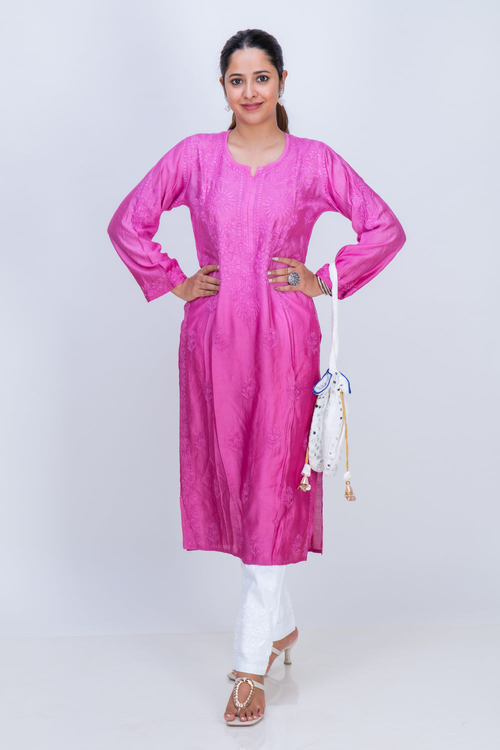 CHANDERI LONG KURTA OMBRE
