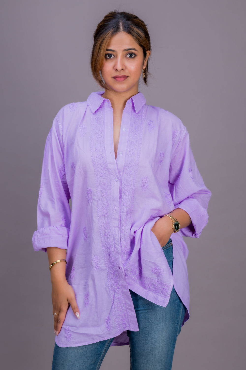 PURPLE COTTON SHIRT