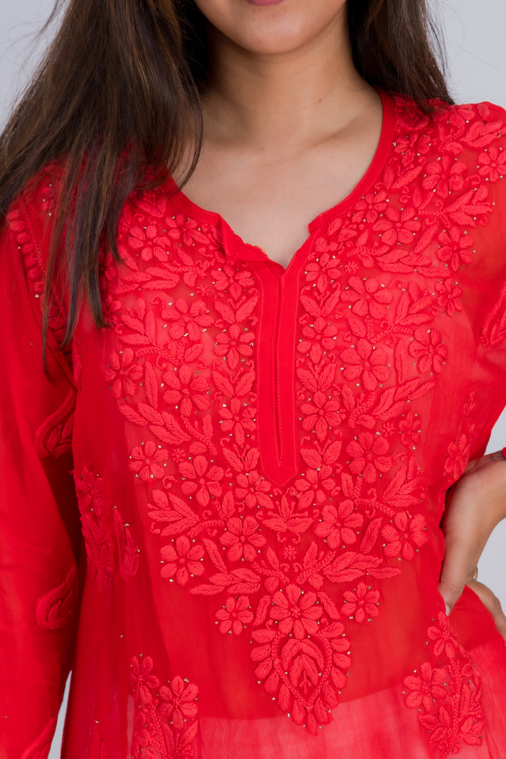 GEORGETTE LONG KURTA (MUKAISH)