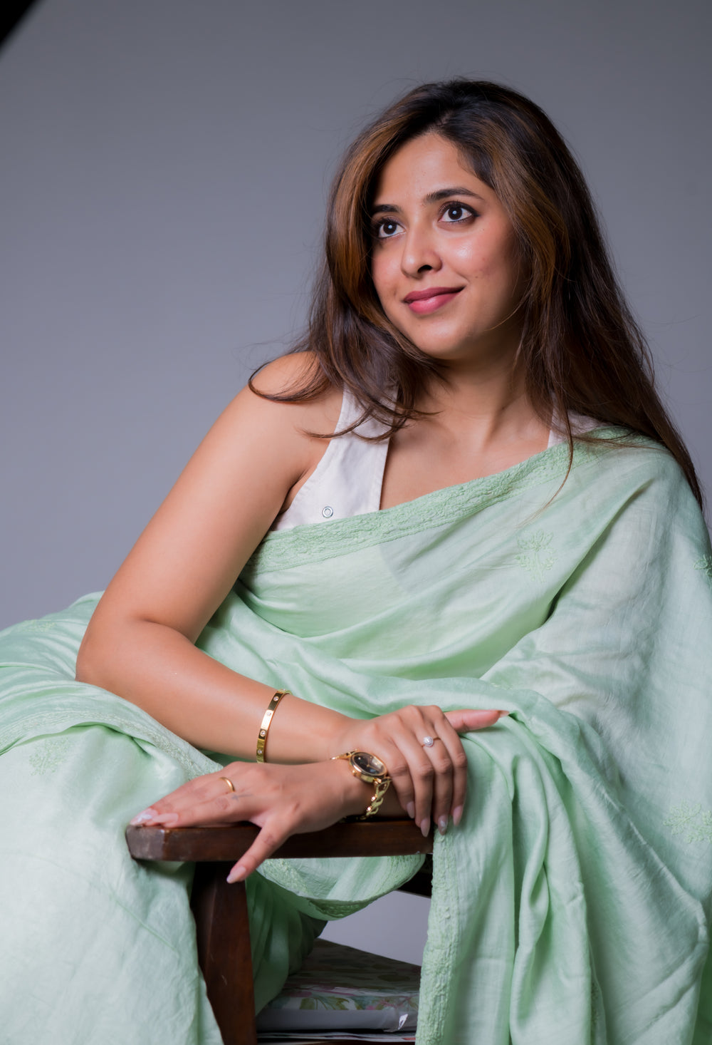 MUL CHANDERI SAREE (SAME THREAD)