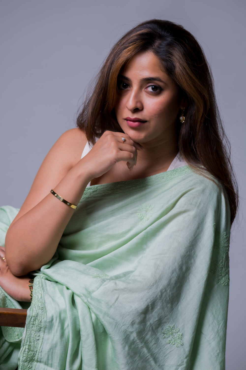 MUL CHANDERI SAREE (SAME THREAD)