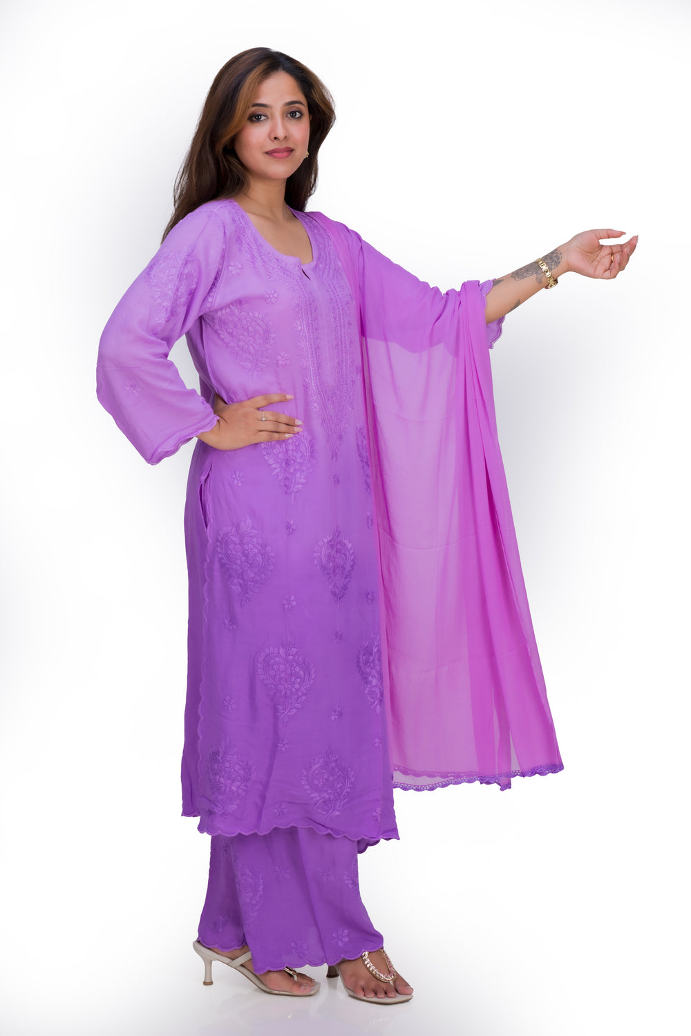 REYON KURTA SET (WITH DUPATTA OMBRE)