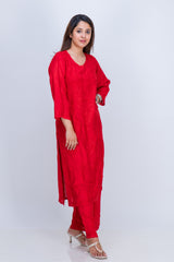 MUSLIN KURTA SET (SAME THREAD)