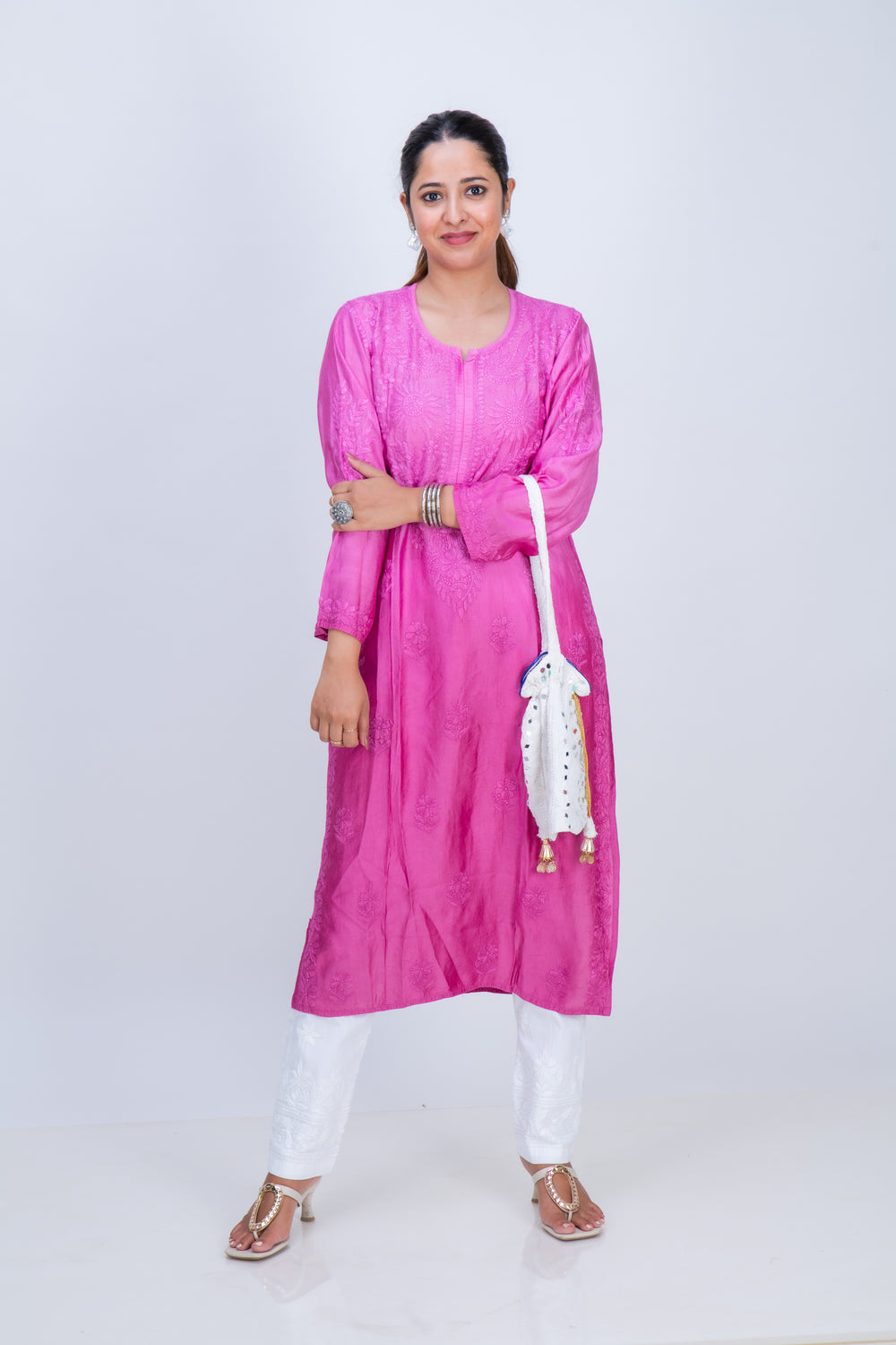 CHANDERI LONG KURTA OMBRE