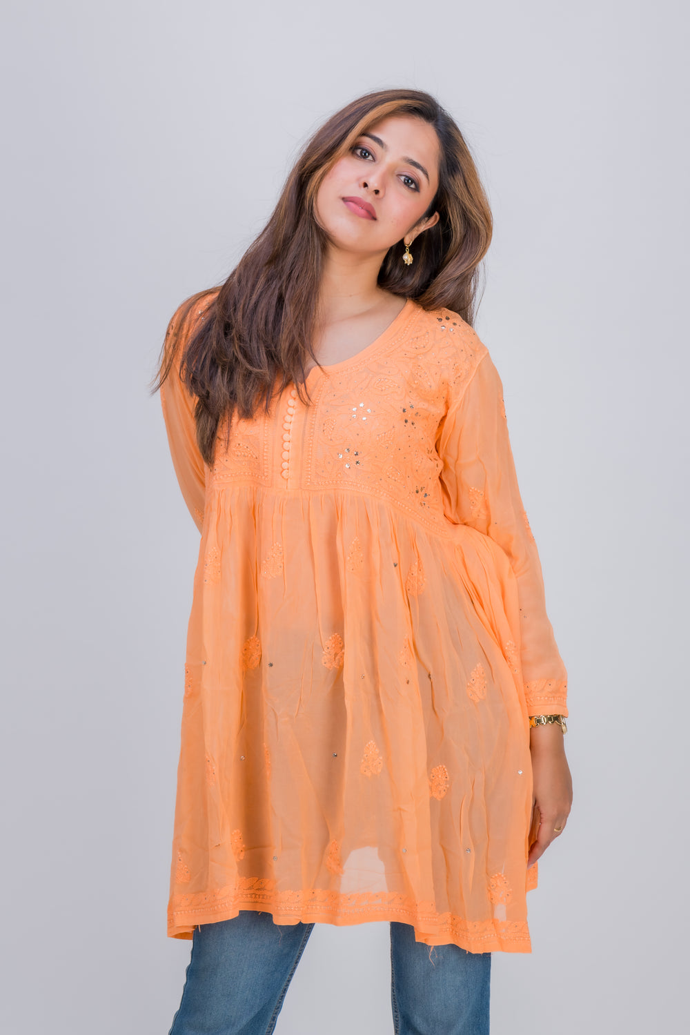 GEORGETTE SHORT MUKAISH (GATHERED STYLE)