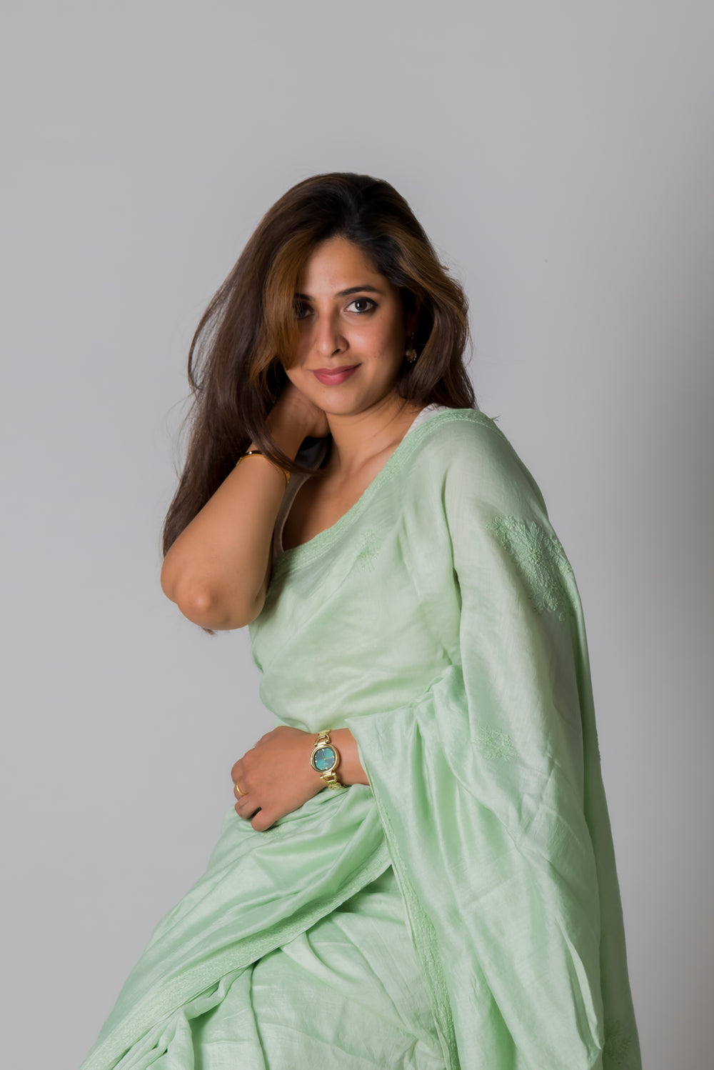 MUL CHANDERI SAREE (SAME THREAD)