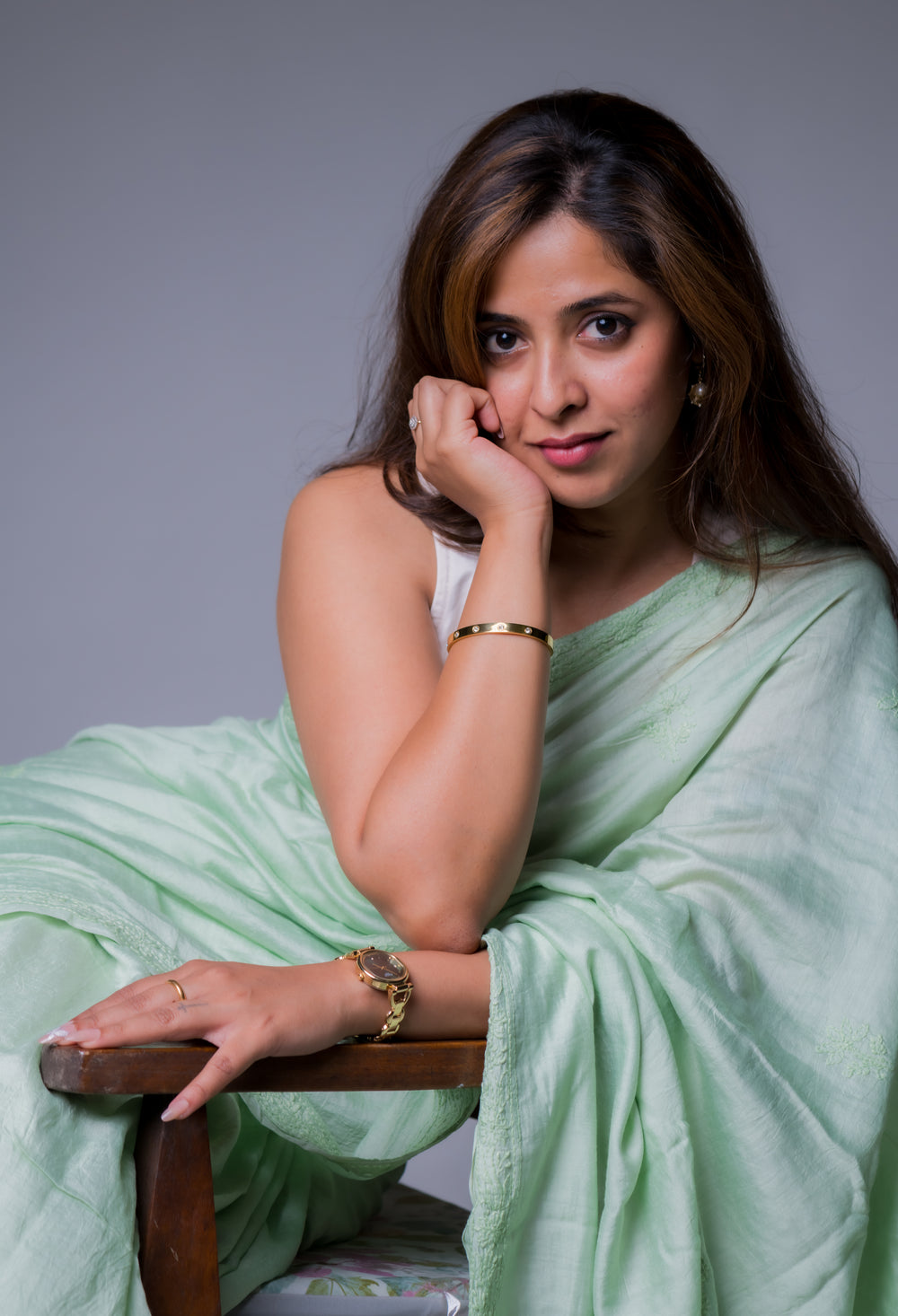 MUL CHANDERI SAREE (SAME THREAD)