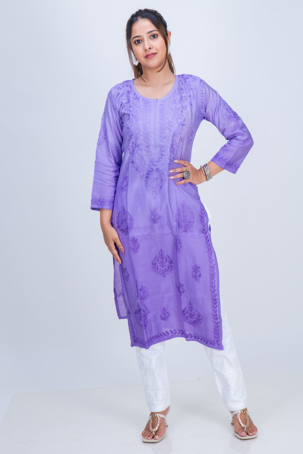 CHANDERI LONG KURTA OMBRE