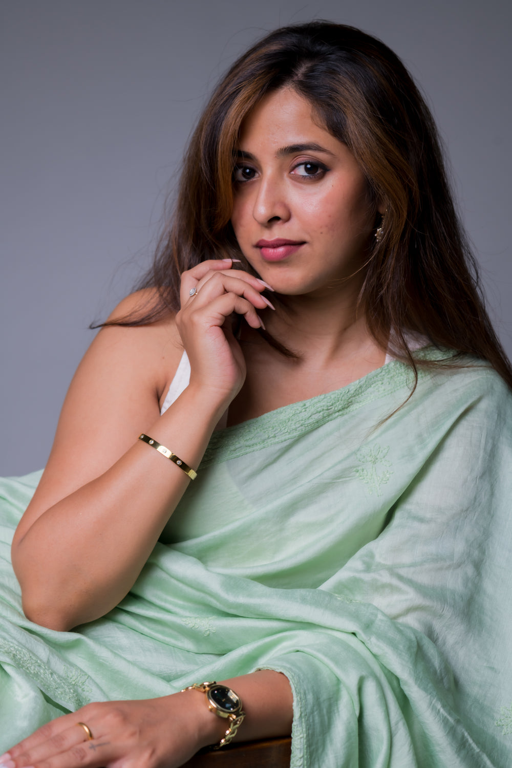 MUL CHANDERI SAREE (SAME THREAD)