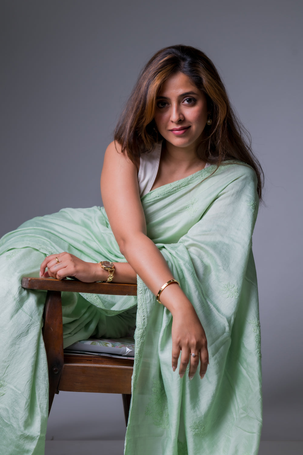 MUL CHANDERI SAREE (SAME THREAD)
