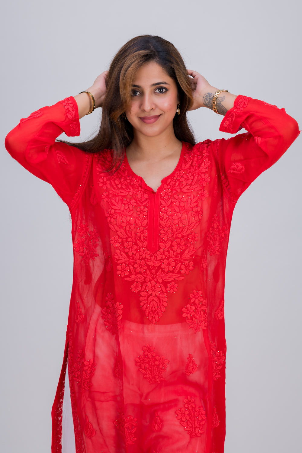 GEORGETTE LONG KURTA (MUKAISH)