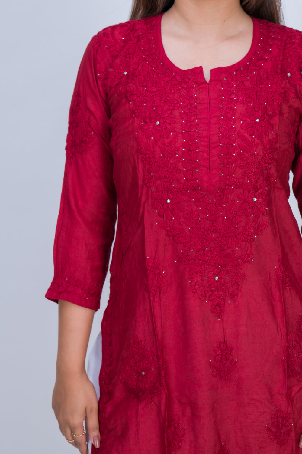 CHANDERI MUKAISH LONG KURTA
