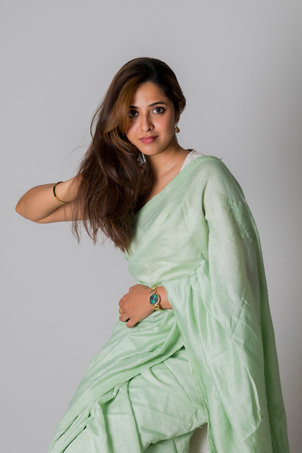 MUL CHANDERI SAREE (SAME THREAD)