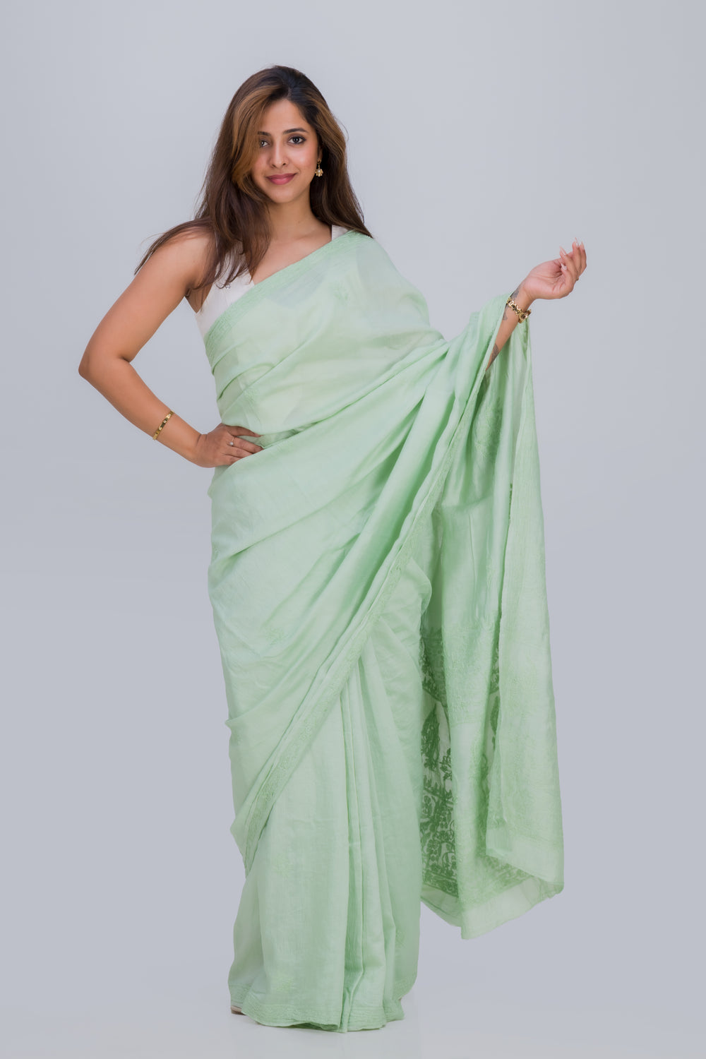 MUL CHANDERI SAREE (SAME THREAD)