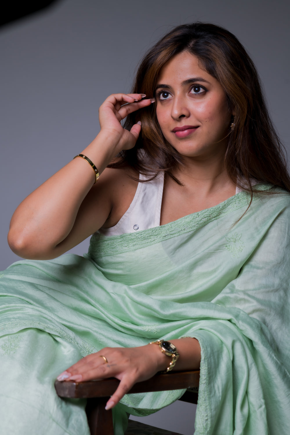 MUL CHANDERI SAREE (SAME THREAD)