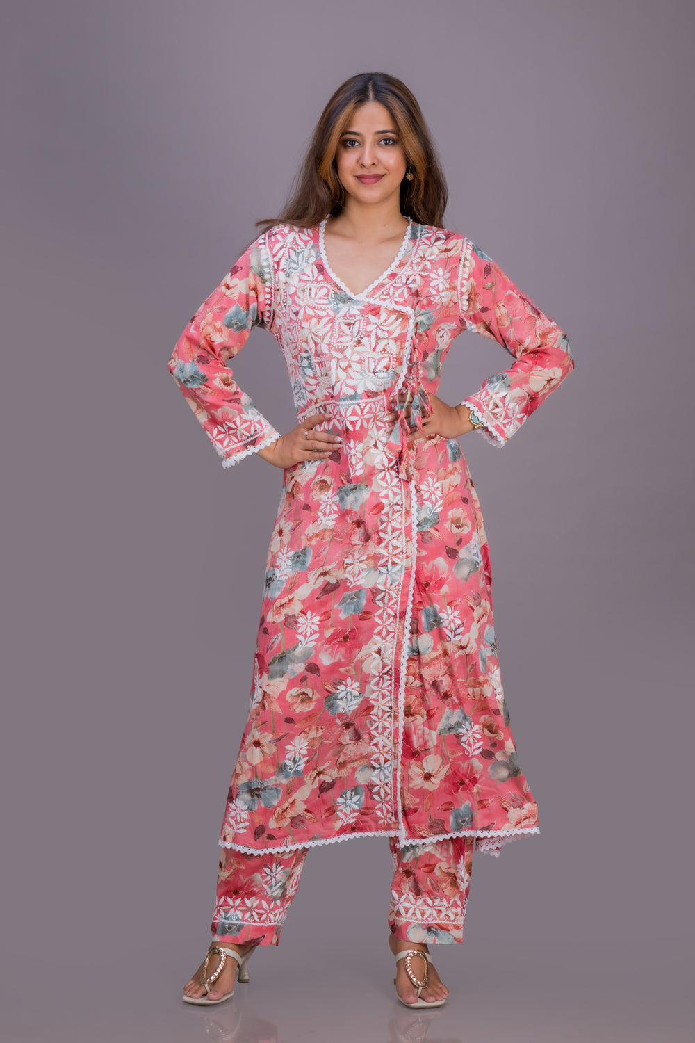 A-LINE ANGARKHA SET (FLORAL)