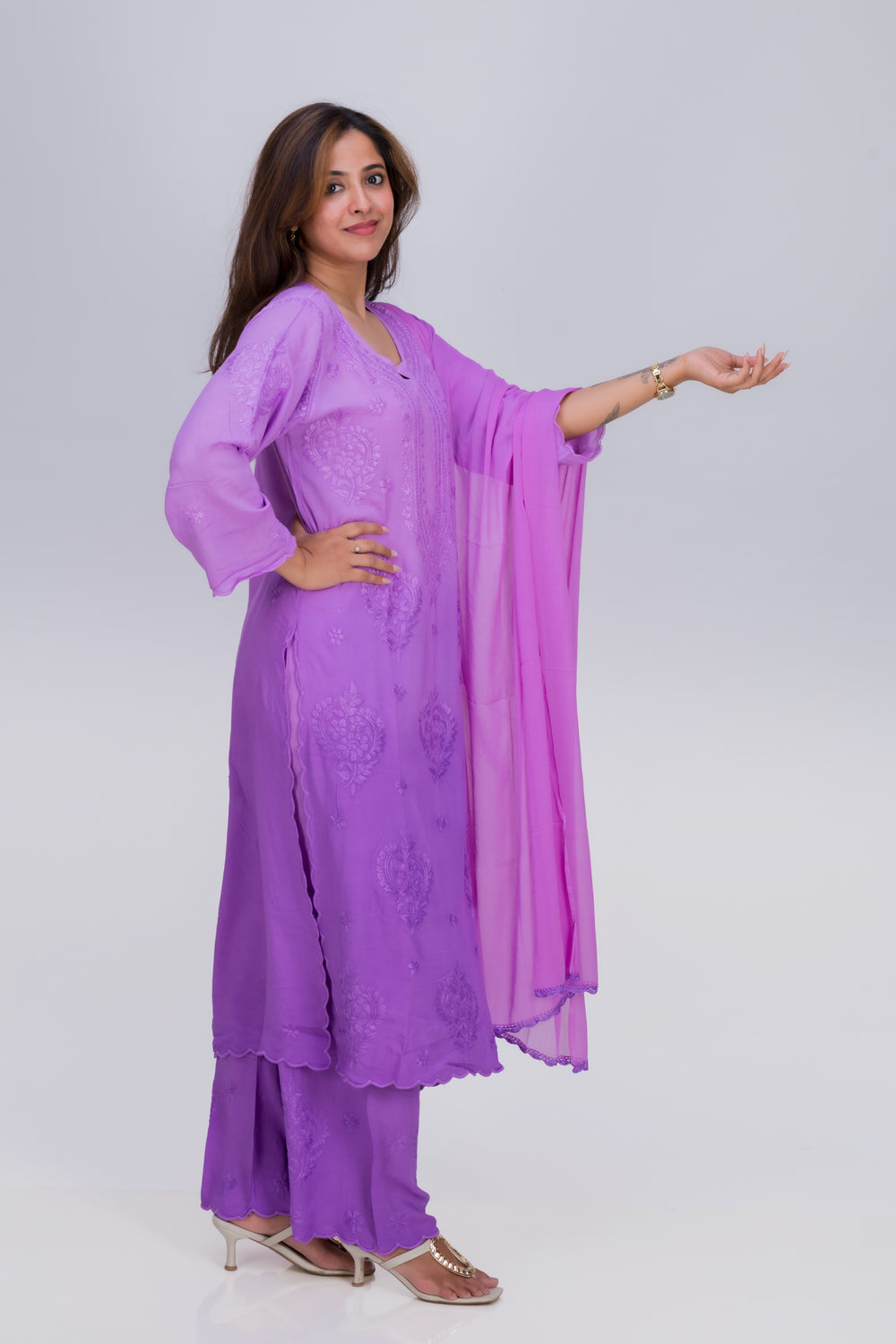 REYON KURTA SET (WITH DUPATTA OMBRE)