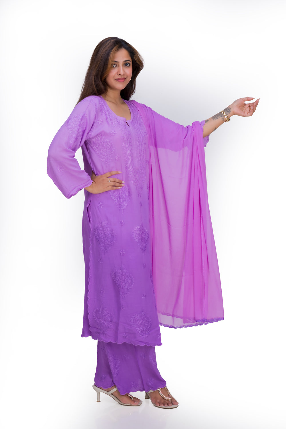 REYON KURTA SET (WITH DUPATTA OMBRE)